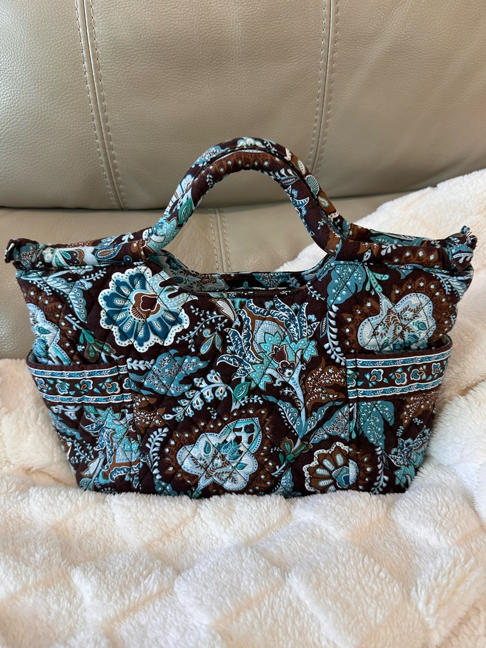 Vera Bradley Java Blue “Gabby” satchel. Retired print! EUC!